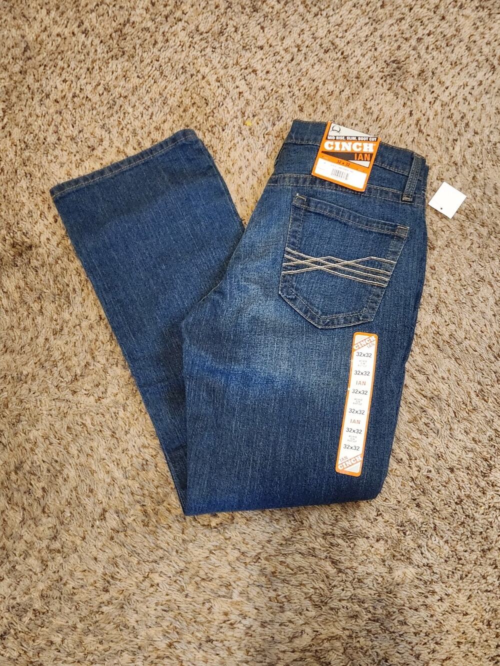 Cinch Ian Jeans Men's 32x32 Blue Bootcut Slim Cowboy Ranch Western Wear